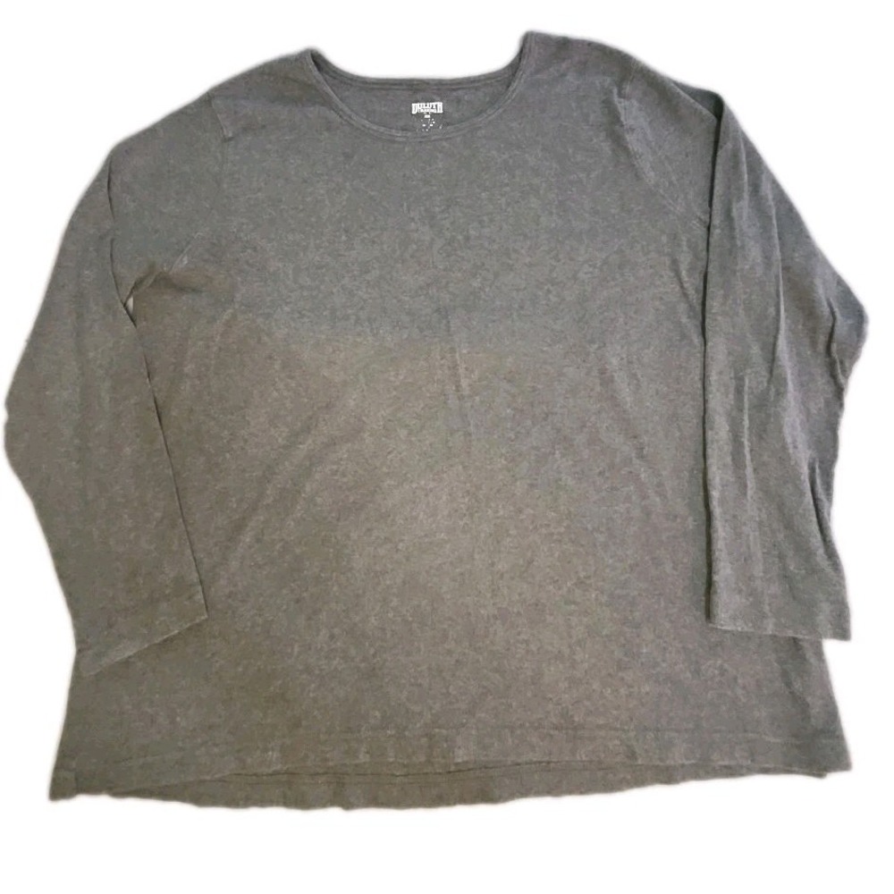 Duluth Trading Co T-Shirt Womens 2X Gray Long Sleeve 100% Cotton Longtail T Tee